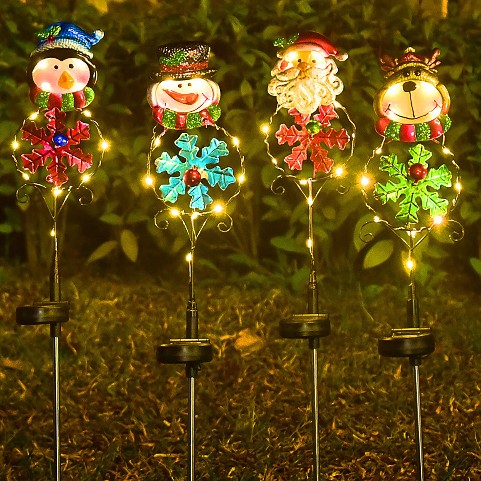 야외 태양광 LED 크리스마스 안뜰 조명, 방수 마당 가족 정원 공원 잔디 내열 장식 램프